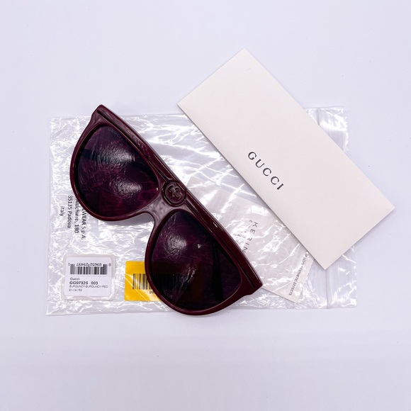 NEW GUCCI UNISEX BURGUNDY SUNGLASSES - Picture 8 of 9